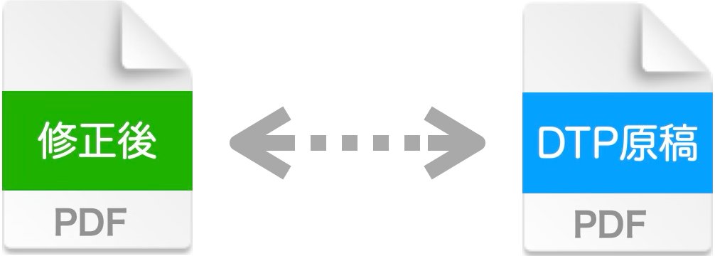 PDF比較アプリで修正前と後のPDFを比較
