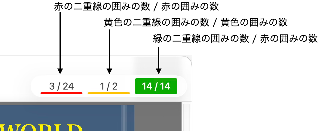 画面右上のカウンタの説明